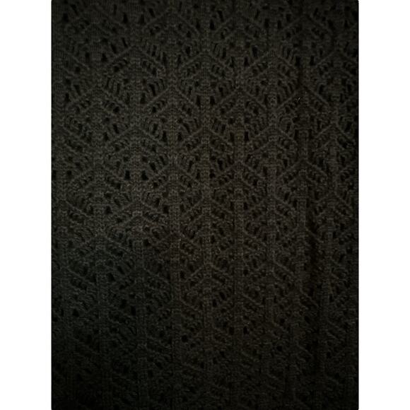 A New Day Women's Elastic Waist Pointelle Work Midi Sweater Skirt Sz M Black NWT - Picture 8 of 10